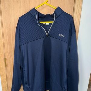 Callaway Navy Quarter-Zip Pullover zipper stuck open price to reflect